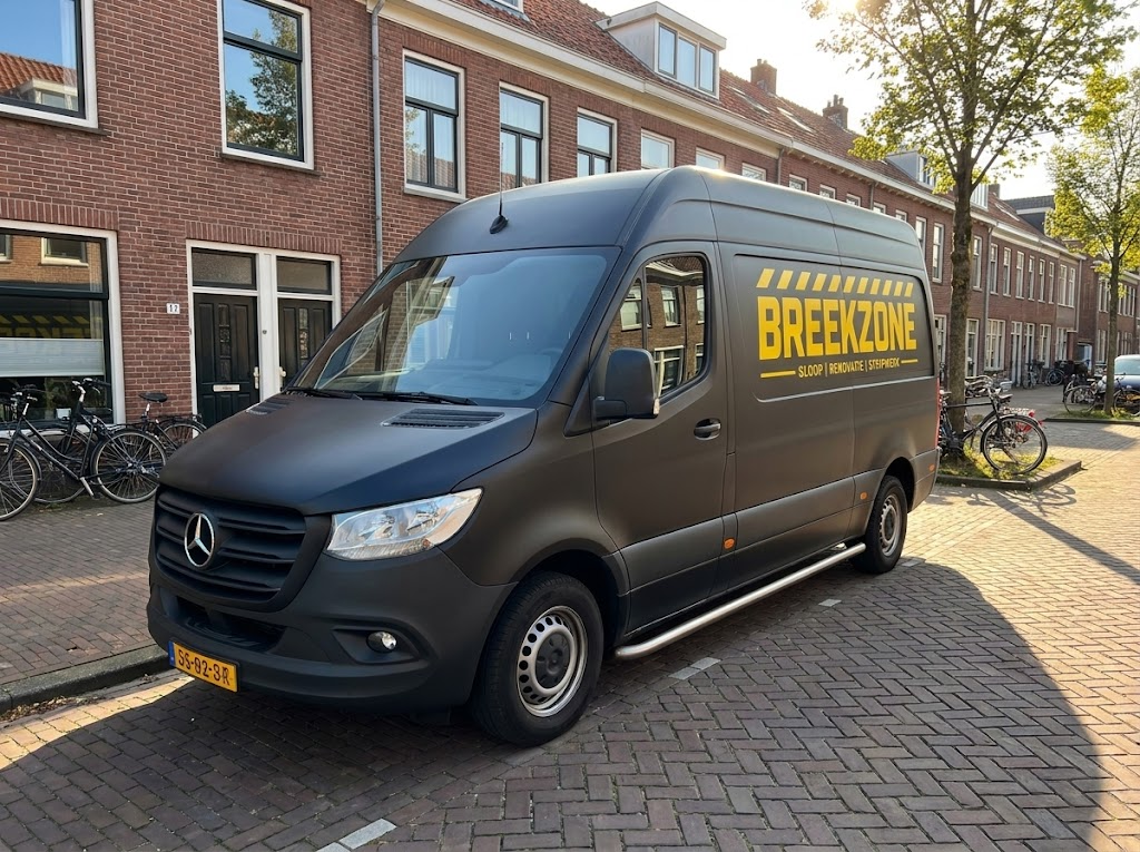 Breekzone aan het werk